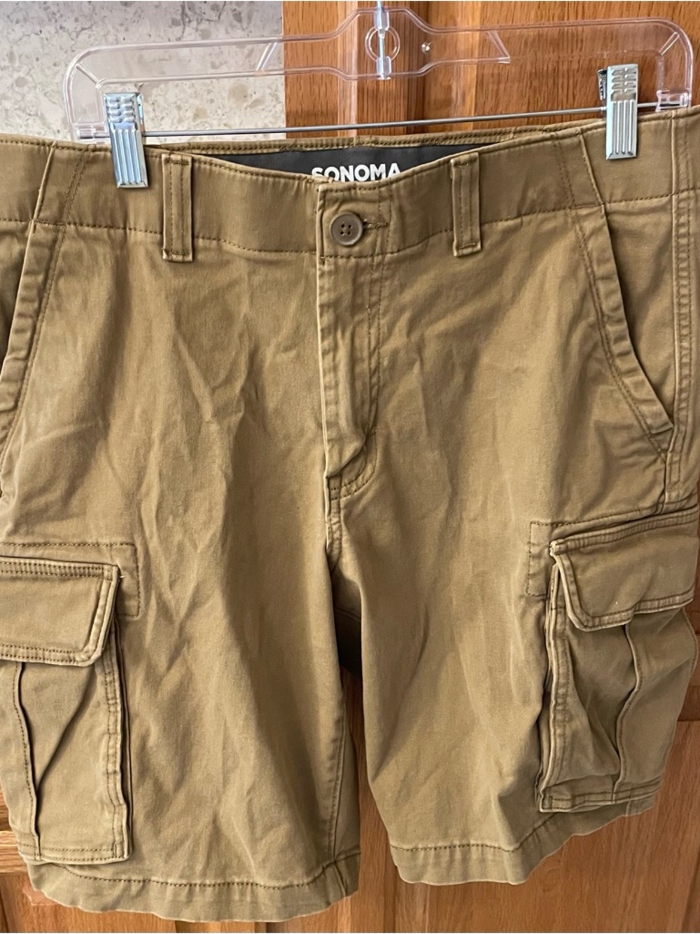 Sonoma Brown Flexwear Shorts with Belt Loops
